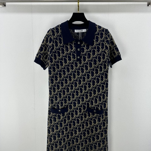 Christian Dior Dresses Short Sleeved For Women #1239594 $100.00 USD, Wholesale Replica Christian Dior Dresses