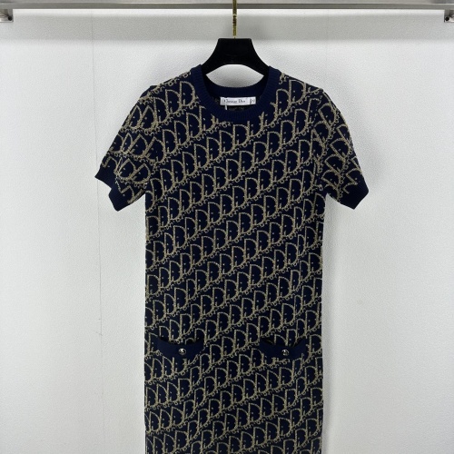 Christian Dior Dresses Short Sleeved For Women #1239595 $96.00 USD, Wholesale Replica Christian Dior Dresses