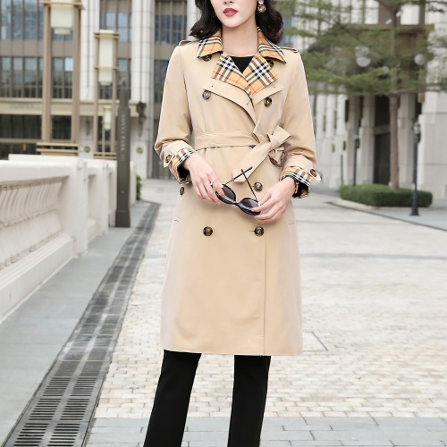 Replica Burberry Trench Coat Long Sleeved For Women #1240197 p.15752.50 RUB for Wholesale