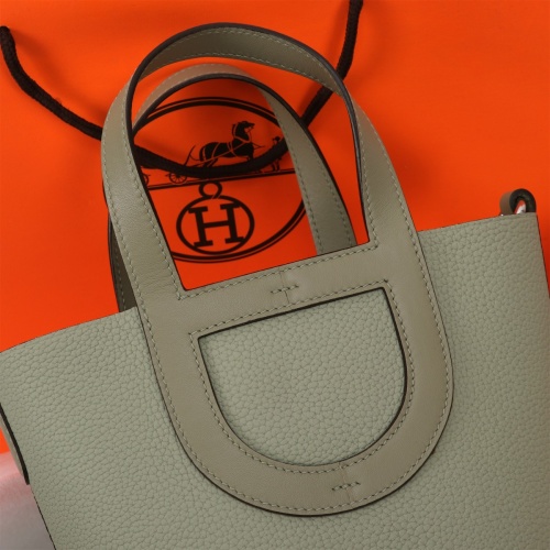 Replica Hermes AAA Quality Handbags In Silver For Women #1240543 $240.00 USD for Wholesale