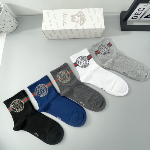 Replica Versace Socks For Men #1242071 $27.00 USD for Wholesale