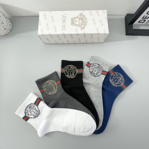 Replica Versace Socks For Men #1242071 $27.00 USD for Wholesale