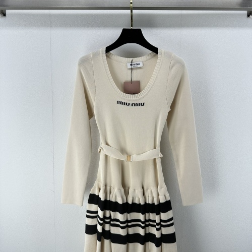 MIU MIU Dresses Long Sleeved For Women #1242696 $92.00 USD, Wholesale Replica MIU MIU Dresses