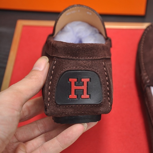 Replica Hermes Leather Shoes For Men #1243003 $80.00 USD for Wholesale