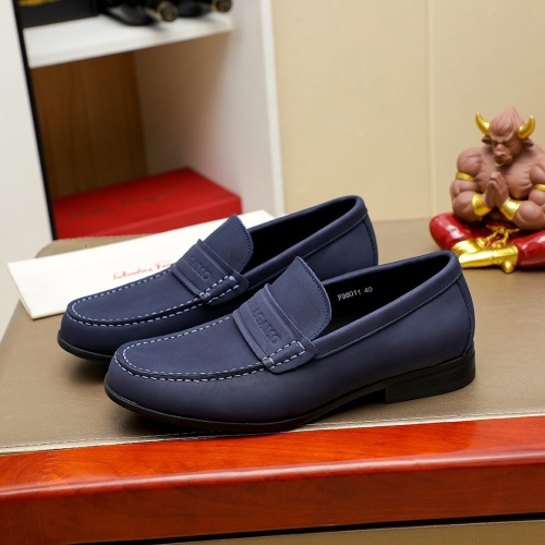 Replica Salvatore Ferragamo Leather Shoes For Men #1243154 $85.00 USD for Wholesale