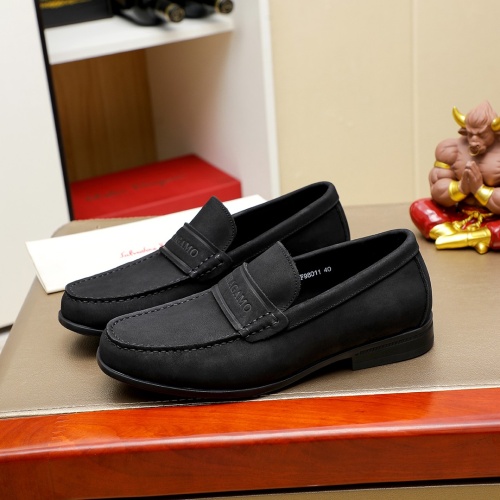 Replica Salvatore Ferragamo Leather Shoes For Men #1243155 $85.00 USD for Wholesale