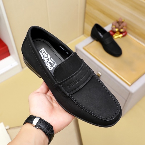 Replica Salvatore Ferragamo Leather Shoes For Men #1243155 $85.00 USD for Wholesale