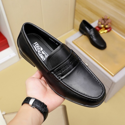 Replica Salvatore Ferragamo Leather Shoes For Men #1243157 $85.00 USD for Wholesale