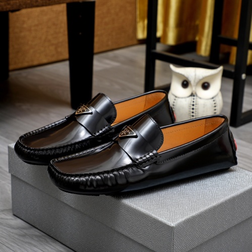 Replica Prada Leather Shoes For Men #1243175 $72.00 USD for Wholesale