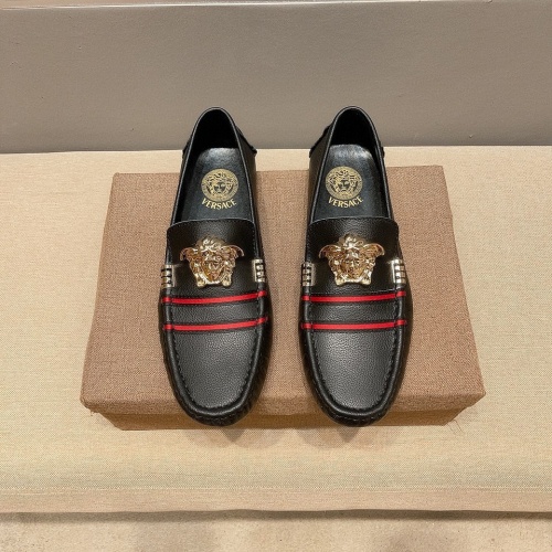 Versace Leather Shoes For Men #1243213 $68.00 USD, Wholesale Replica Versace Leather Shoes