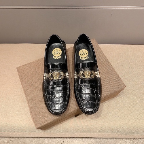 Versace Leather Shoes For Men #1243214 $68.00 USD, Wholesale Replica Versace Leather Shoes