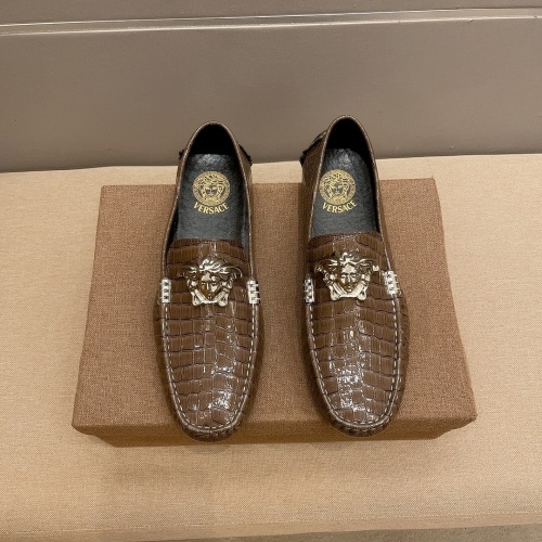 Versace Leather Shoes For Men #1243215 $68.00 USD, Wholesale Replica Versace Leather Shoes