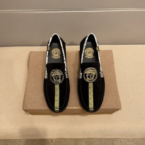 Versace Leather Shoes For Men #1243218 $68.00 USD, Wholesale Replica Versace Leather Shoes