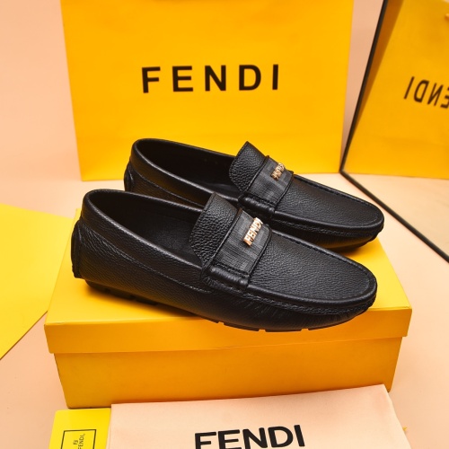 Replica Fendi Leather Shoes For Men #1243230 $80.00 USD for Wholesale