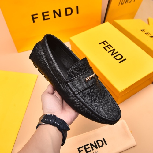 Replica Fendi Leather Shoes For Men #1243230 $80.00 USD for Wholesale