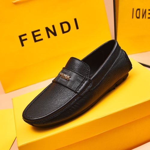 Replica Fendi Leather Shoes For Men #1243230 $80.00 USD for Wholesale