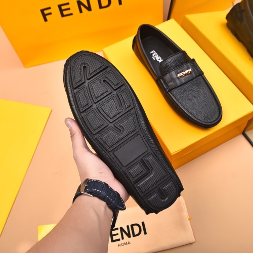 Replica Fendi Leather Shoes For Men #1243230 $80.00 USD for Wholesale