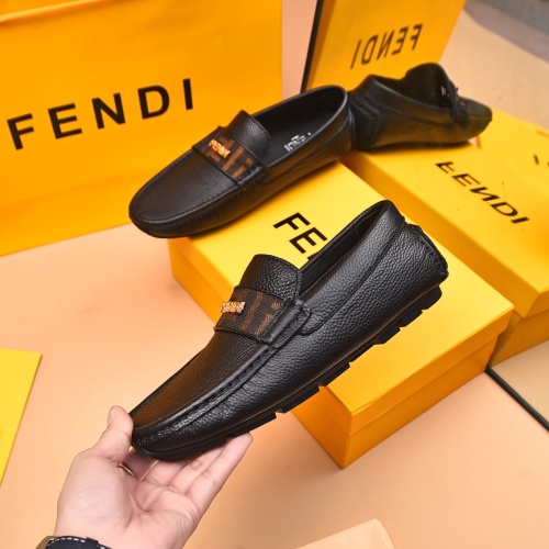 Replica Fendi Leather Shoes For Men #1243231 $80.00 USD for Wholesale