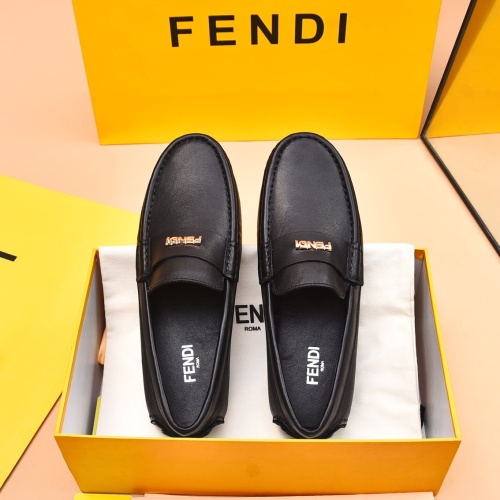 Replica Fendi Leather Shoes For Men #1243232 $80.00 USD for Wholesale