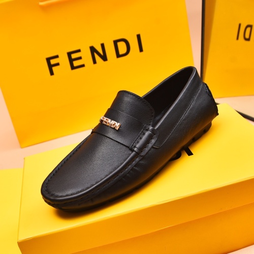 Replica Fendi Leather Shoes For Men #1243232 $80.00 USD for Wholesale