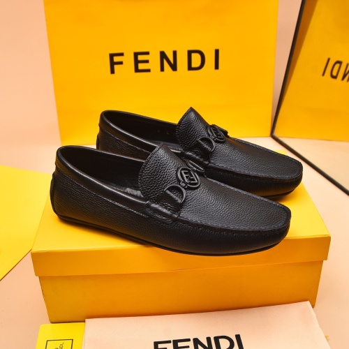 Replica Fendi Leather Shoes For Men #1243233 $80.00 USD for Wholesale