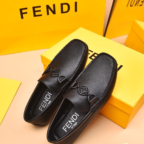 Replica Fendi Leather Shoes For Men #1243233 $80.00 USD for Wholesale