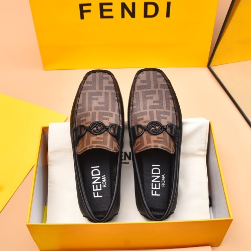 Replica Fendi Leather Shoes For Men #1243234 $80.00 USD for Wholesale