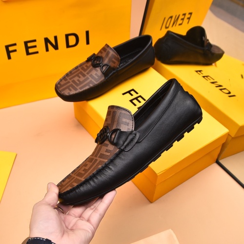 Replica Fendi Leather Shoes For Men #1243234 $80.00 USD for Wholesale