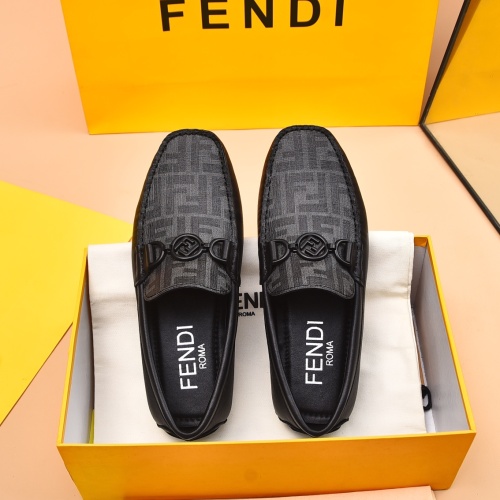 Replica Fendi Leather Shoes For Men #1243235 $80.00 USD for Wholesale