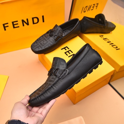 Replica Fendi Leather Shoes For Men #1243235 $80.00 USD for Wholesale