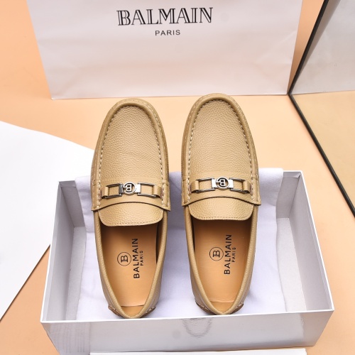 Replica Balmain Leather Shoes For Men #1243236 $80.00 USD for Wholesale