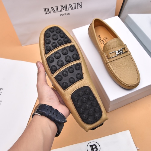 Replica Balmain Leather Shoes For Men #1243236 $80.00 USD for Wholesale