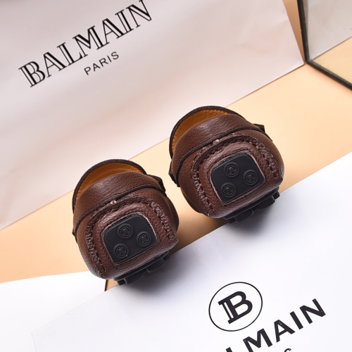 Replica Balmain Leather Shoes For Men #1243237 $80.00 USD for Wholesale