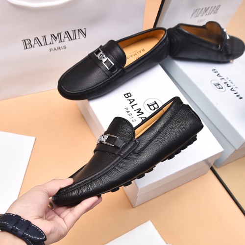 Replica Balmain Leather Shoes For Men #1243239 $80.00 USD for Wholesale