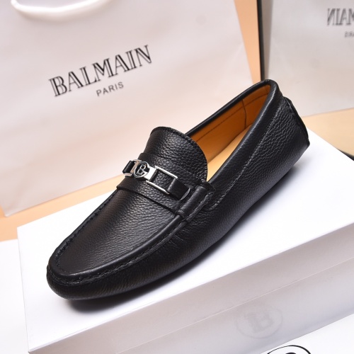 Replica Balmain Leather Shoes For Men #1243239 $80.00 USD for Wholesale