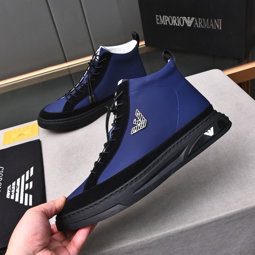 Replica Armani High Tops Shoes For Men #1243241 $82.00 USD for Wholesale