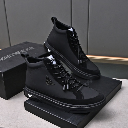 Replica Armani High Tops Shoes For Men #1243242 $82.00 USD for Wholesale