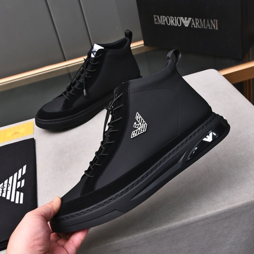 Replica Armani High Tops Shoes For Men #1243242 $82.00 USD for Wholesale