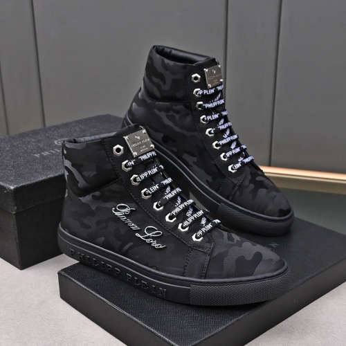 Philipp Plein PP High Tops Shoes For Men #1243253 $85.00 USD, Wholesale Replica Philipp Plein PP High Tops Shoes