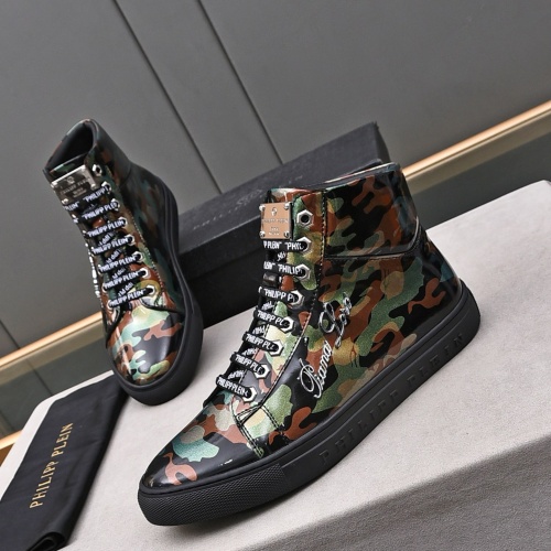 Replica Philipp Plein PP High Tops Shoes For Men #1243254 $85.00 USD for Wholesale