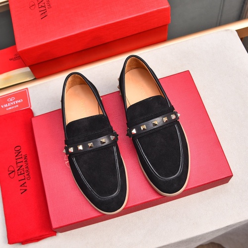 Replica Valentino Leather Shoes For Women #1243735 $100.00 USD for Wholesale