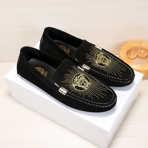 Versace Leather Shoes For Men #1243744 $68.00 USD, Wholesale Replica Versace Leather Shoes