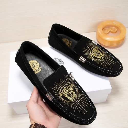 Replica Versace Leather Shoes For Men #1243744 $68.00 USD for Wholesale