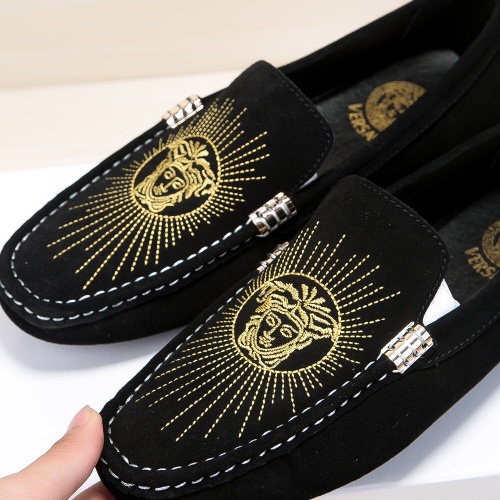 Replica Versace Leather Shoes For Men #1243744 $68.00 USD for Wholesale