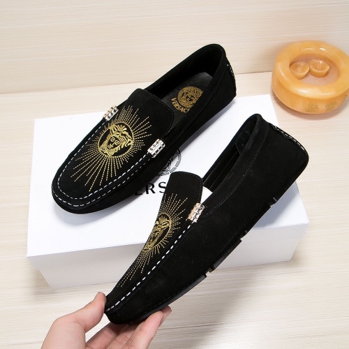 Replica Versace Leather Shoes For Men #1243744 $68.00 USD for Wholesale