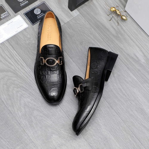 Replica Versace Leather Shoes For Men #1243903 $82.00 USD for Wholesale