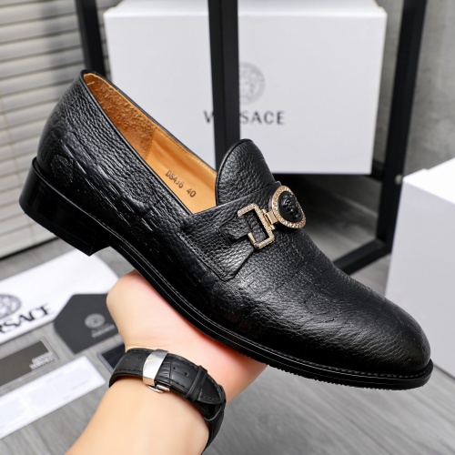 Replica Versace Leather Shoes For Men #1243904 $82.00 USD for Wholesale