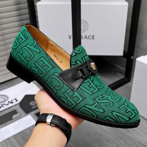 Replica Versace Leather Shoes For Men #1243907 $82.00 USD for Wholesale