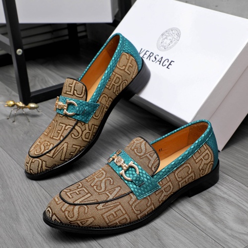 Versace Leather Shoes For Men #1243911 $85.00 USD, Wholesale Replica Versace Leather Shoes