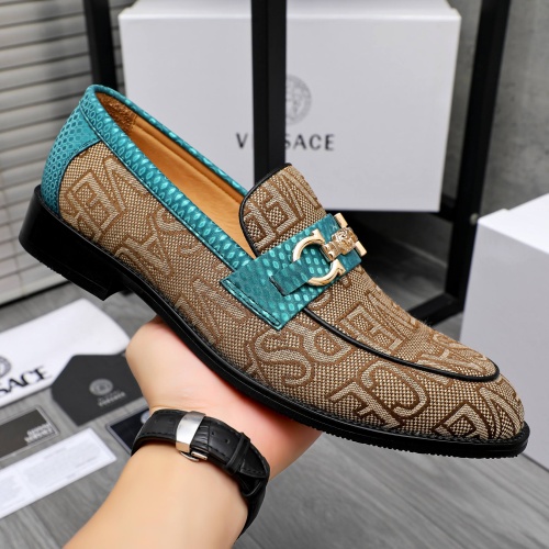 Replica Versace Leather Shoes For Men #1243911 $85.00 USD for Wholesale